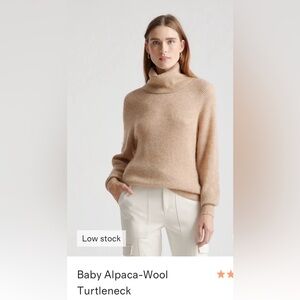 Women’s Quince Baby Alpaca Wool
CREAM Colored Soft Sweater. Size L. NWT